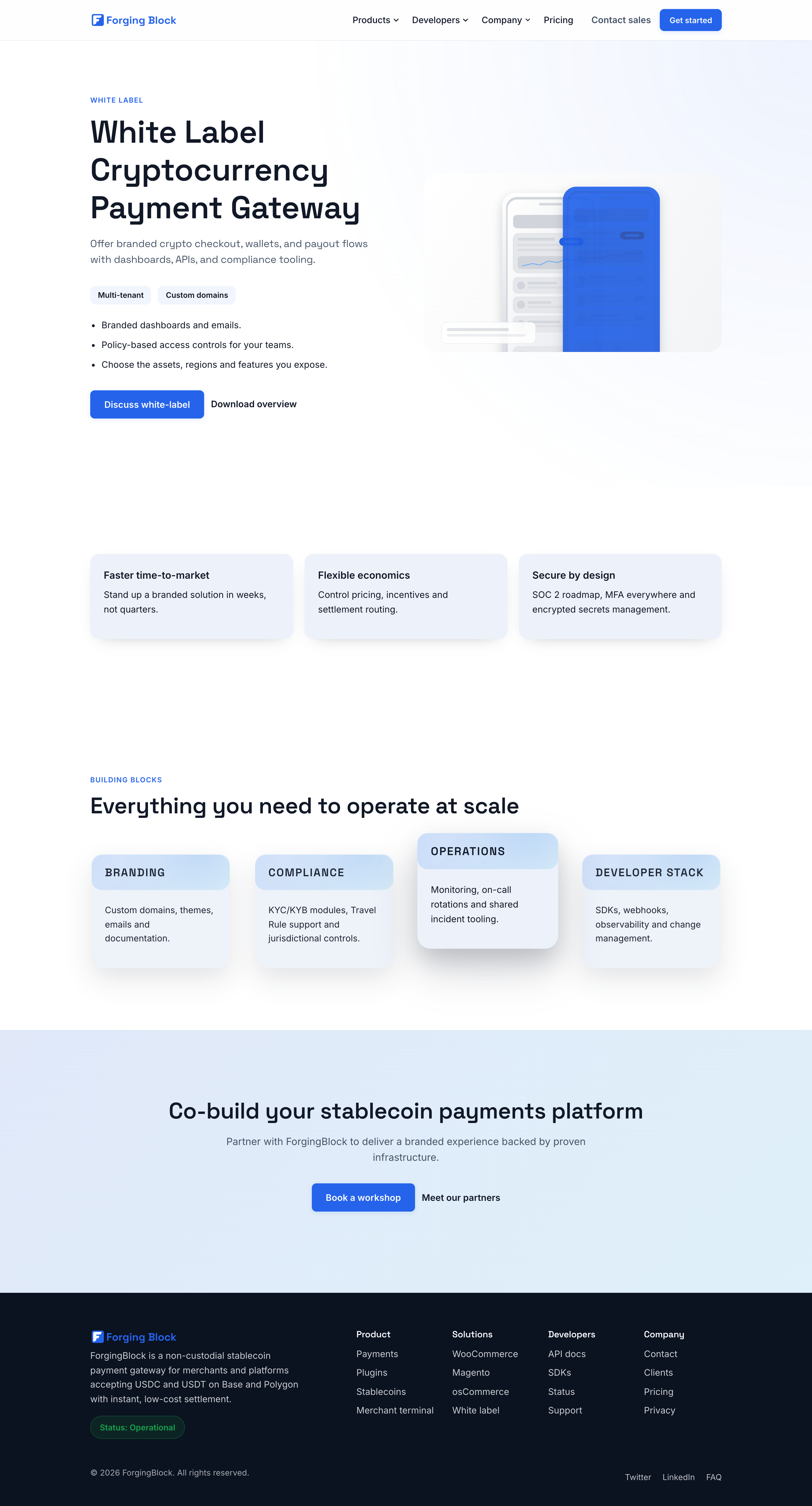 Redesigned white-label page